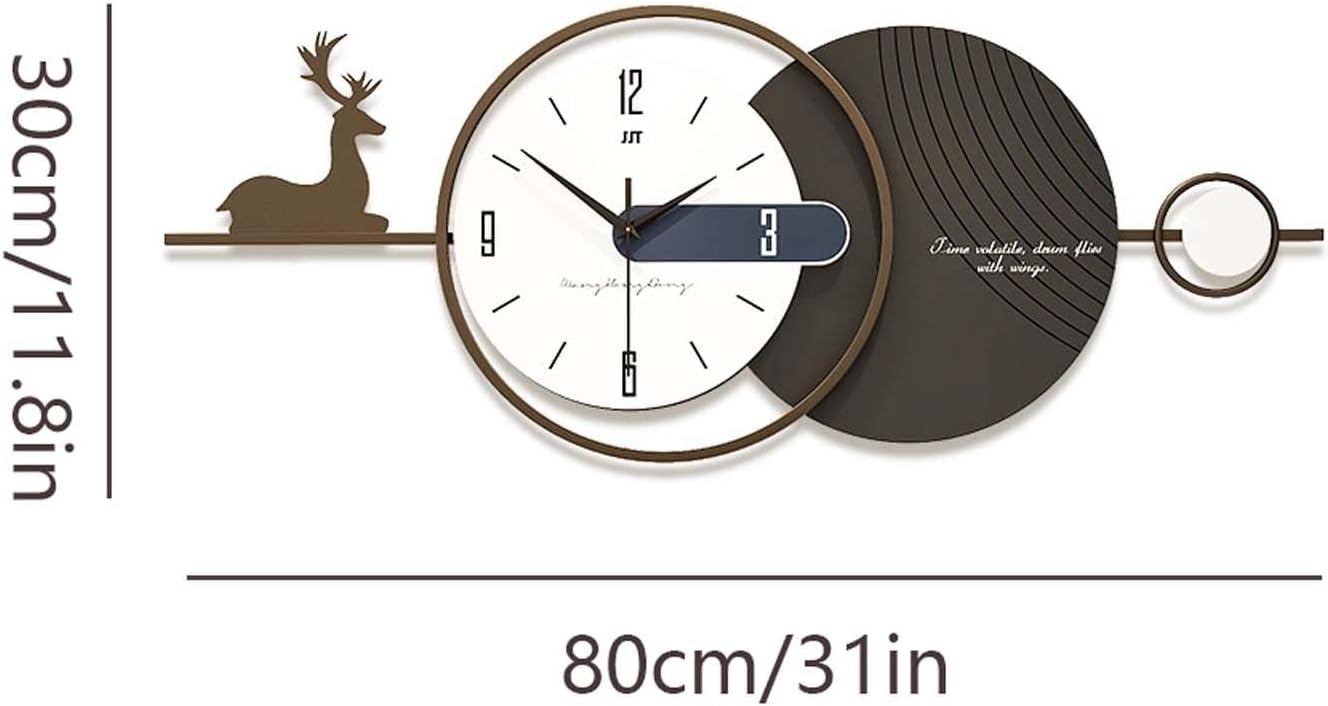 Modern Decorative Wall Clock | Silent Non-Ticking Creative Minimalist Numeral Clock for Living Room, Bedroom, Kitchen & Home Décor