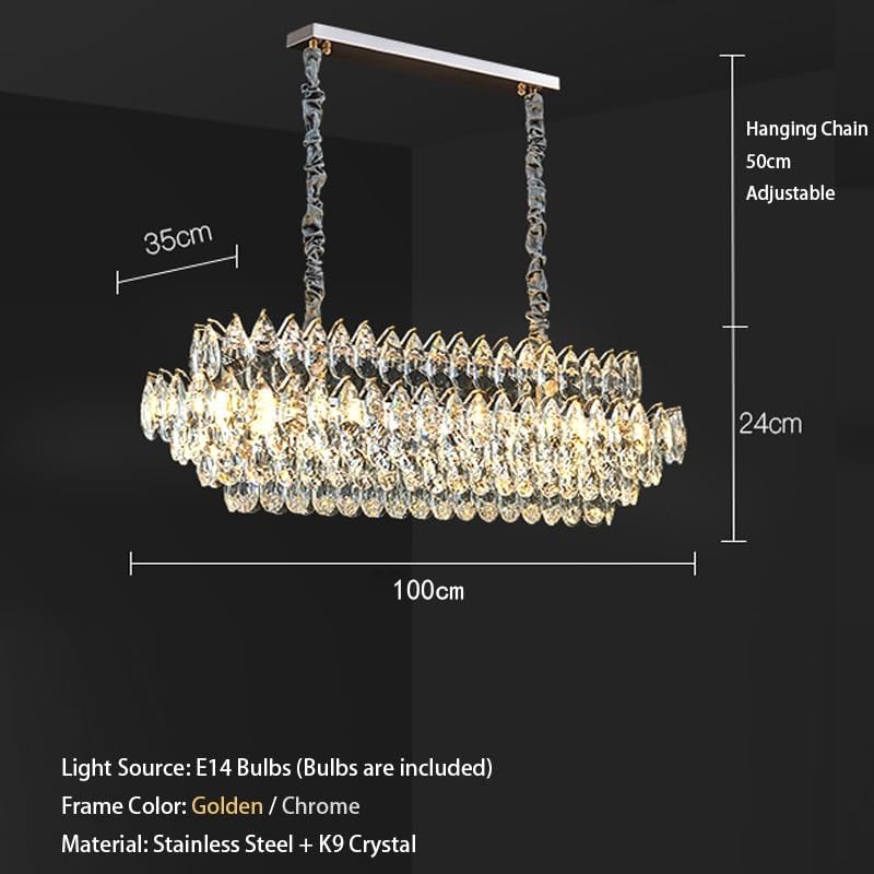 Modern Crystal Chandelier Ceiling Light | Luxury Pendant Lighting Fixture for Living Room, Dining Room, Bedroom & Home Decor