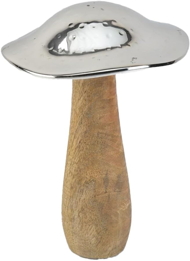 Decorative Mushroom Accent Figurine | Modern Minimalist Home Décor Sculpture for Living Room, Bedroom, Shelf Styling & Table Centerpiece