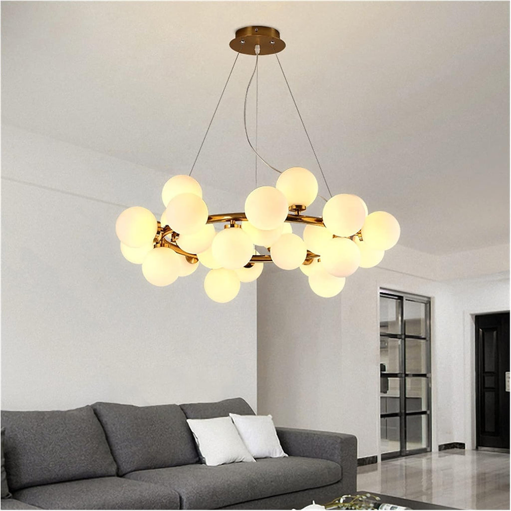 Modern Scandinavian Chandelier Light | Minimalist Pendant Ceiling Fixture for Living Room, Dining Room, Kitchen & Home Interior