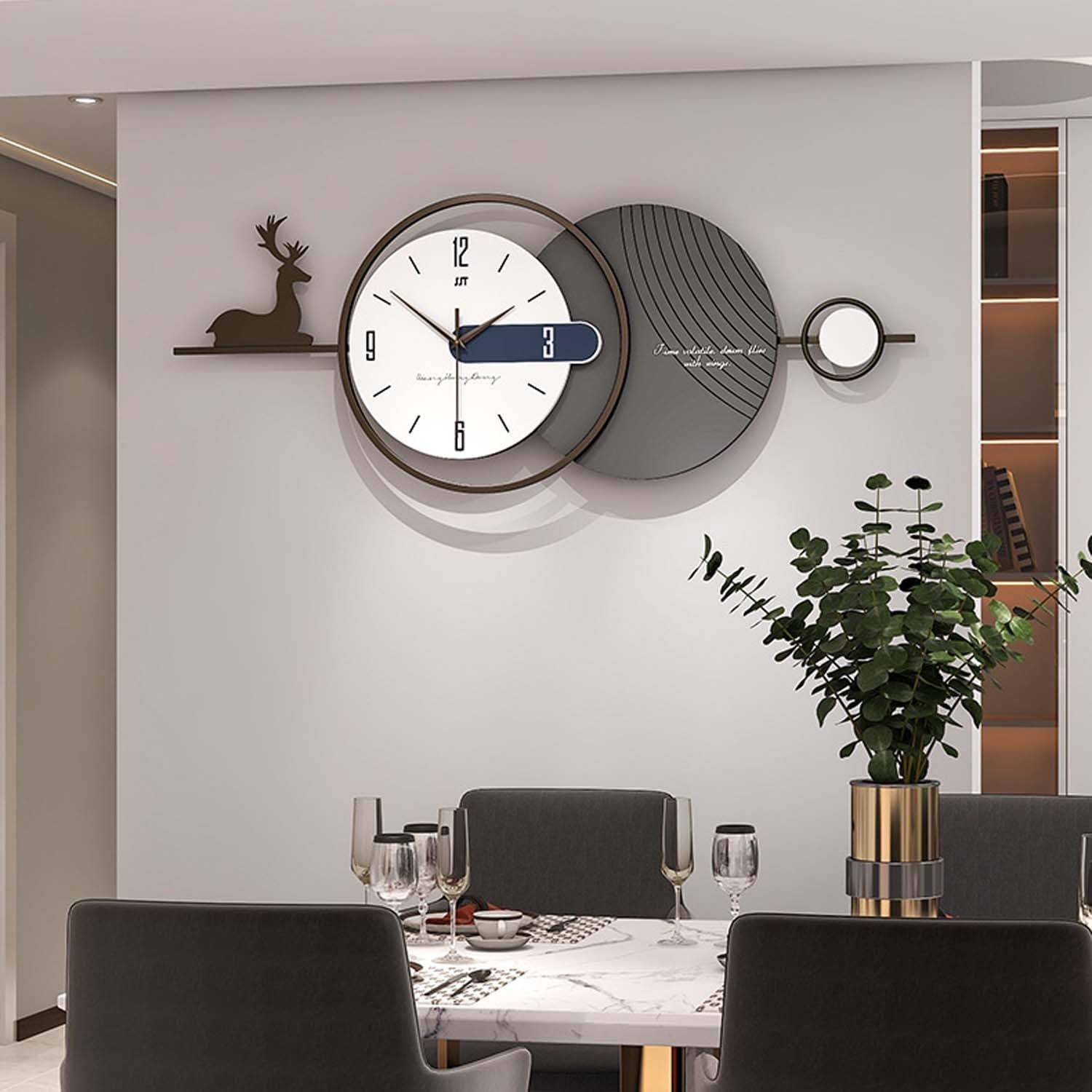 Modern Decorative Wall Clock | Silent Non-Ticking Creative Minimalist Numeral Clock for Living Room, Bedroom, Kitchen & Home Décor