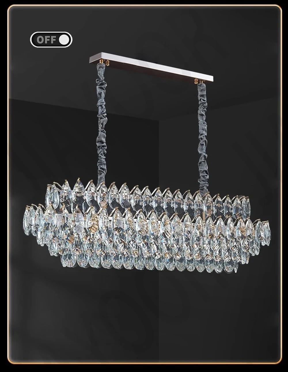 Modern Crystal Chandelier Ceiling Light | Luxury Pendant Lighting Fixture for Living Room, Dining Room, Bedroom & Home Decor