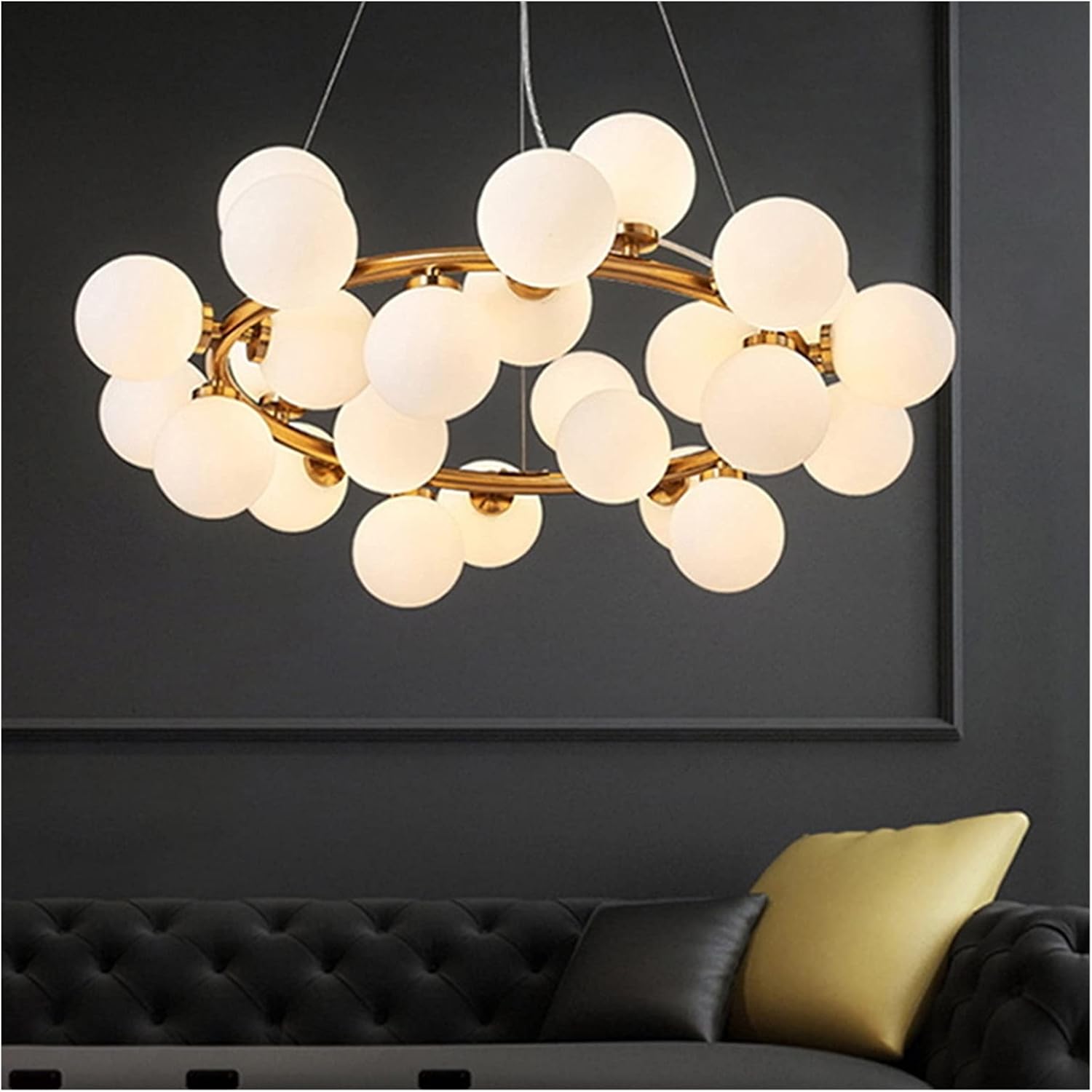 Modern Scandinavian Chandelier Light | Minimalist Pendant Ceiling Fixture for Living Room, Dining Room, Kitchen & Home Interior