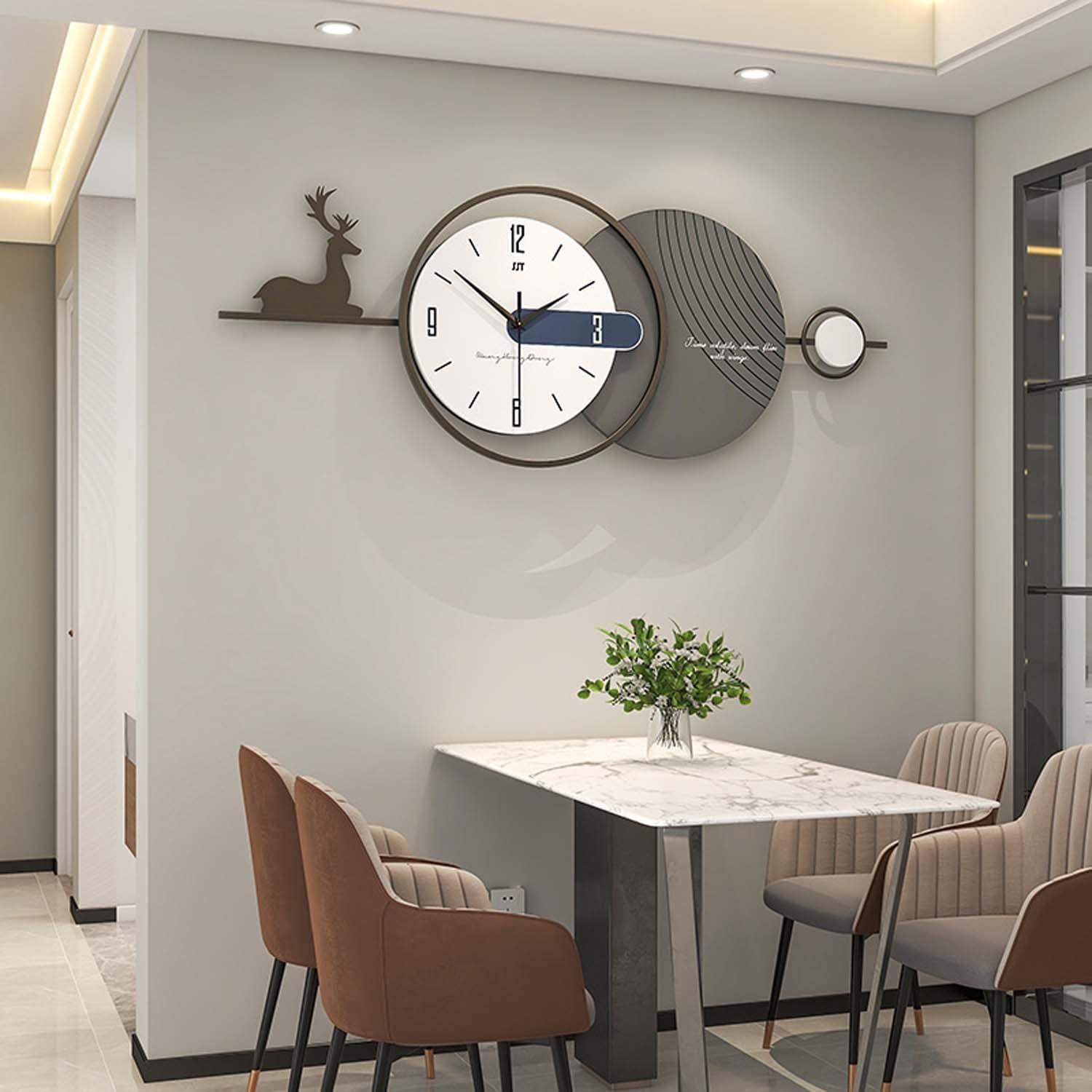 Modern Decorative Wall Clock | Silent Non-Ticking Creative Minimalist Numeral Clock for Living Room, Bedroom, Kitchen & Home Décor