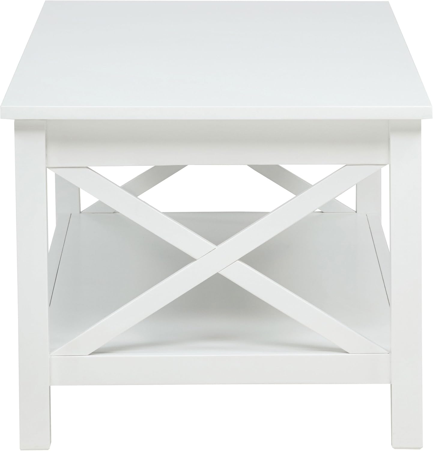 Modern Rectangular Coffee Table | Minimalist Cross-Frame Living Room Center Table for Home, Apartment & Office Décor