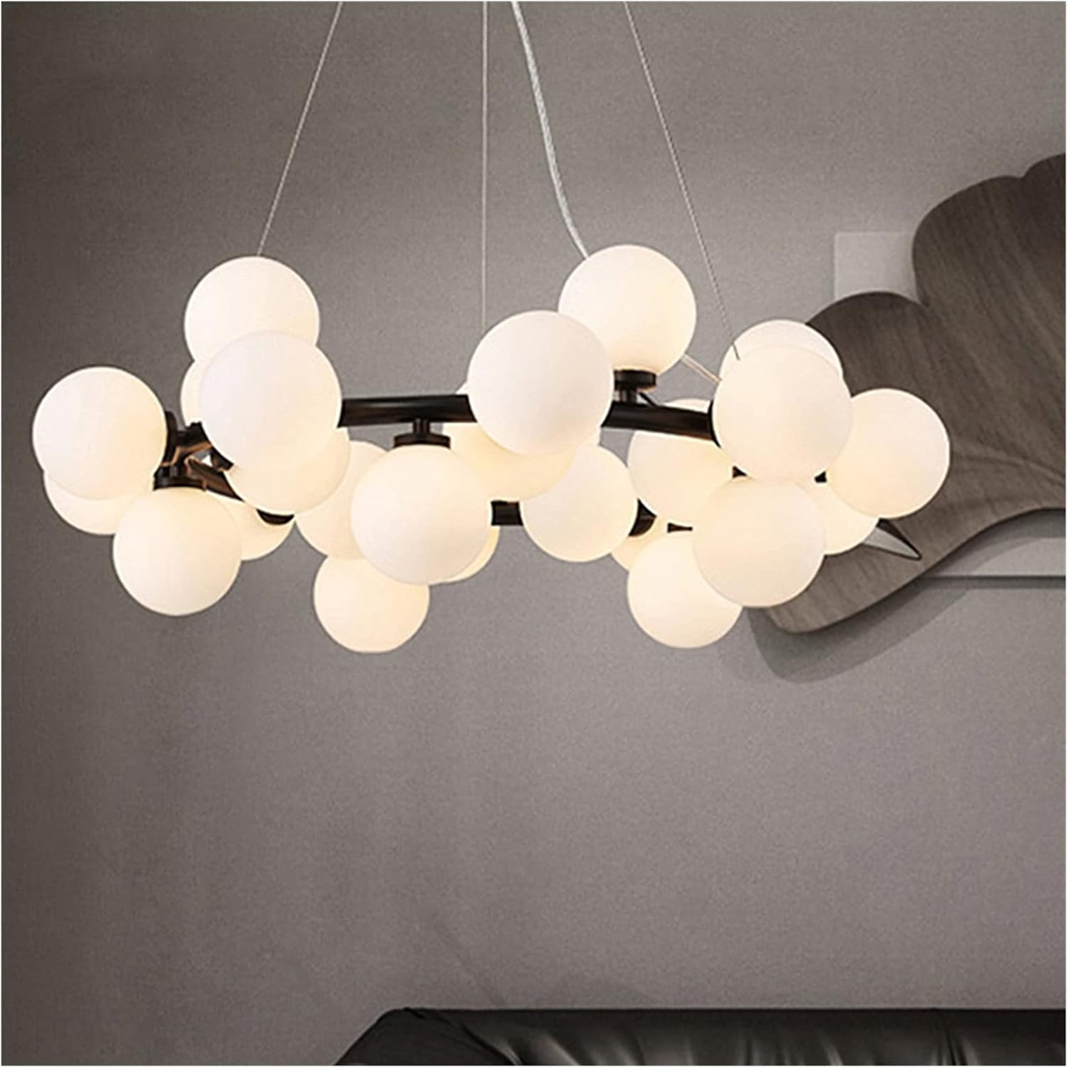 Modern Scandinavian Chandelier Light | Minimalist Pendant Ceiling Fixture for Living Room, Dining Room, Kitchen & Home Interior