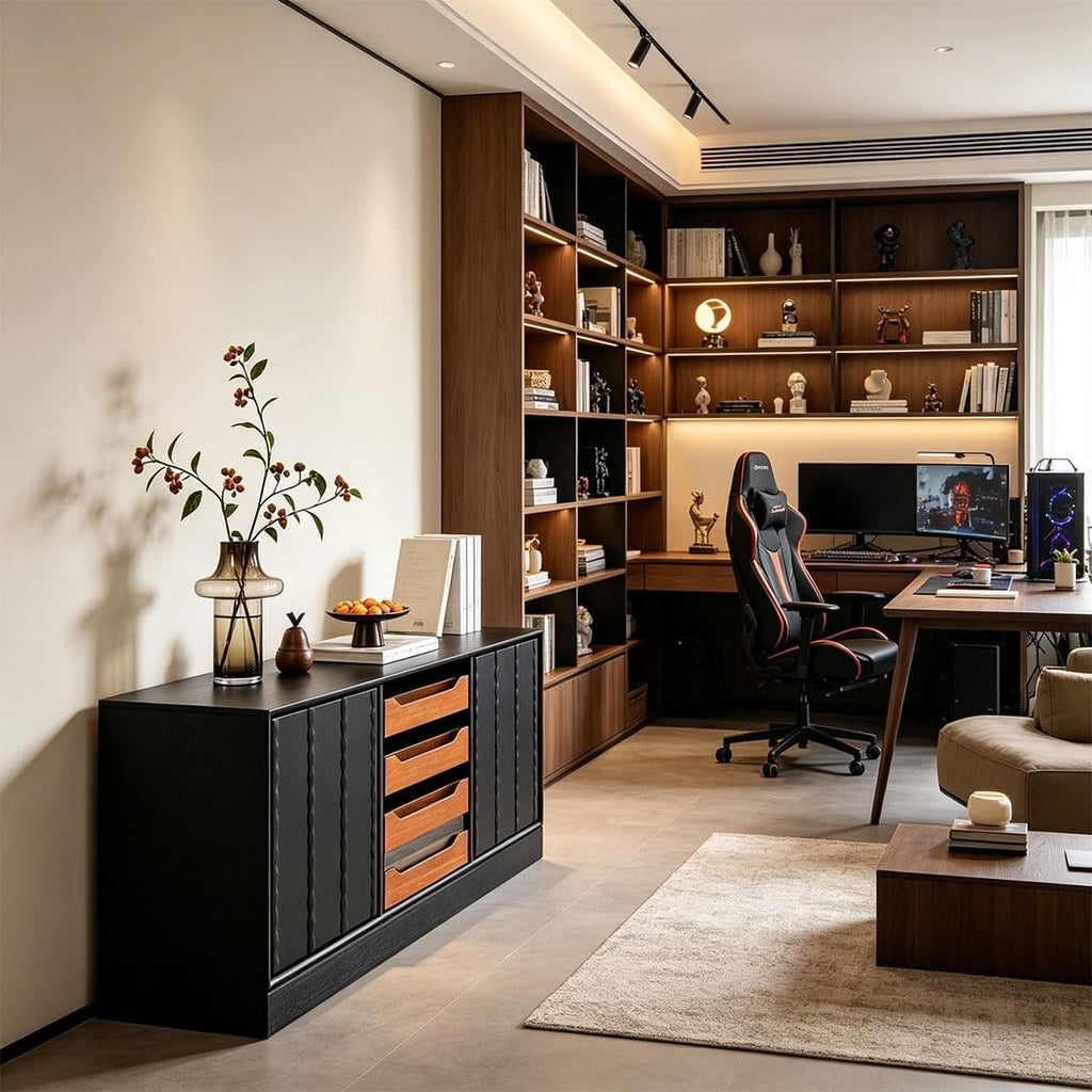 Modern Sideboard Storage Cabinet | Minimalist Entryway Organizer & Buffet Table for Living Room, Kitchen & Dining Room