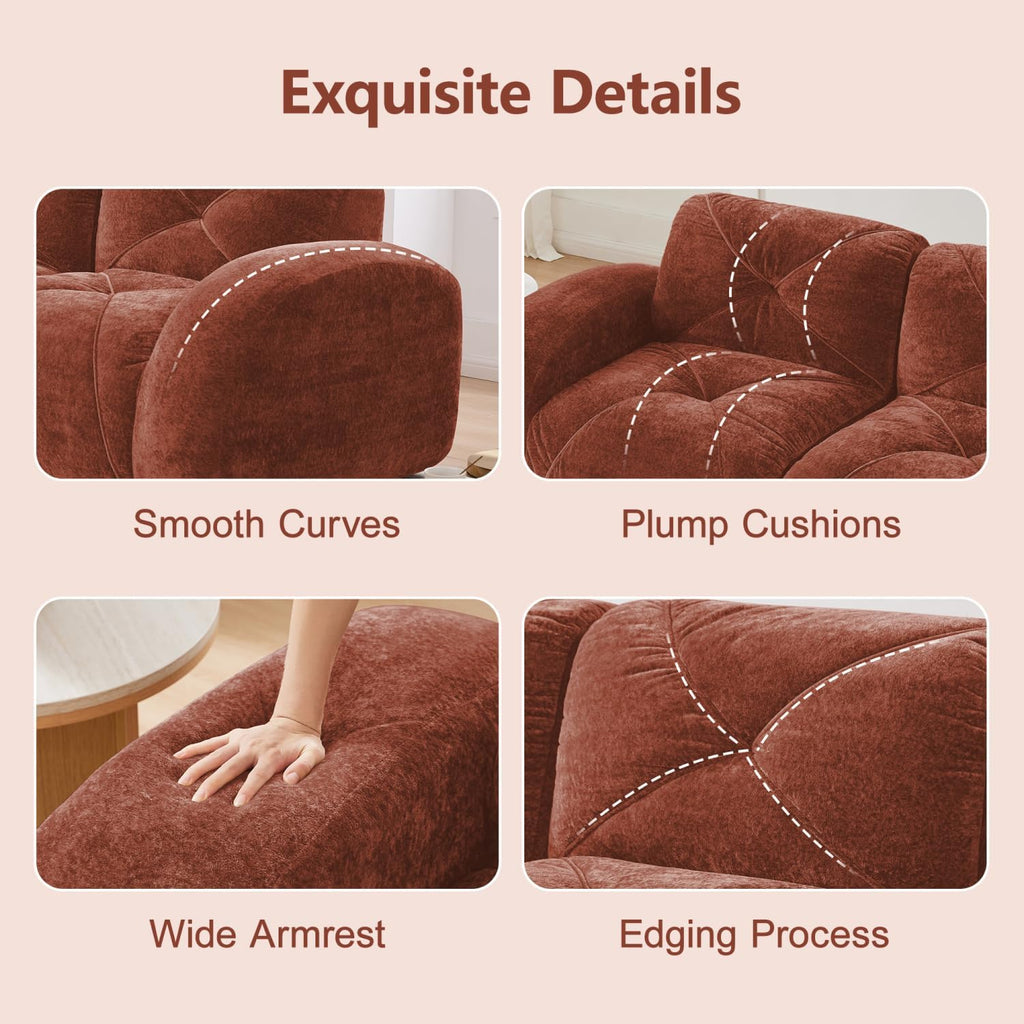 Modern Velvet Boneless Sofa | Soft Lazy Lounge Couch for Living Room, Bedroom, Apartment & Relaxing Home Space