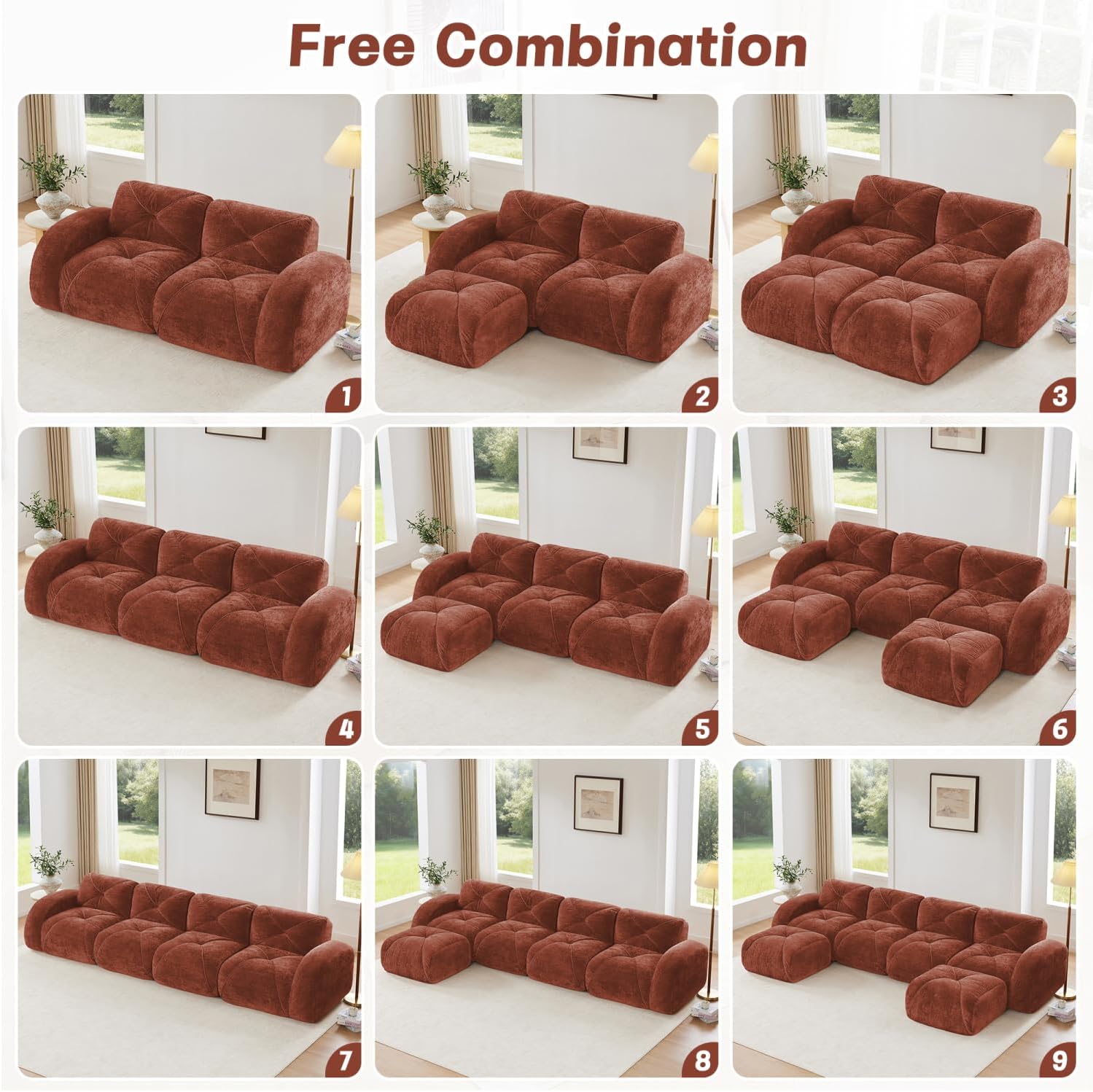 Modern Velvet Boneless Sofa | Soft Lazy Lounge Couch for Living Room, Bedroom, Apartment & Relaxing Home Space