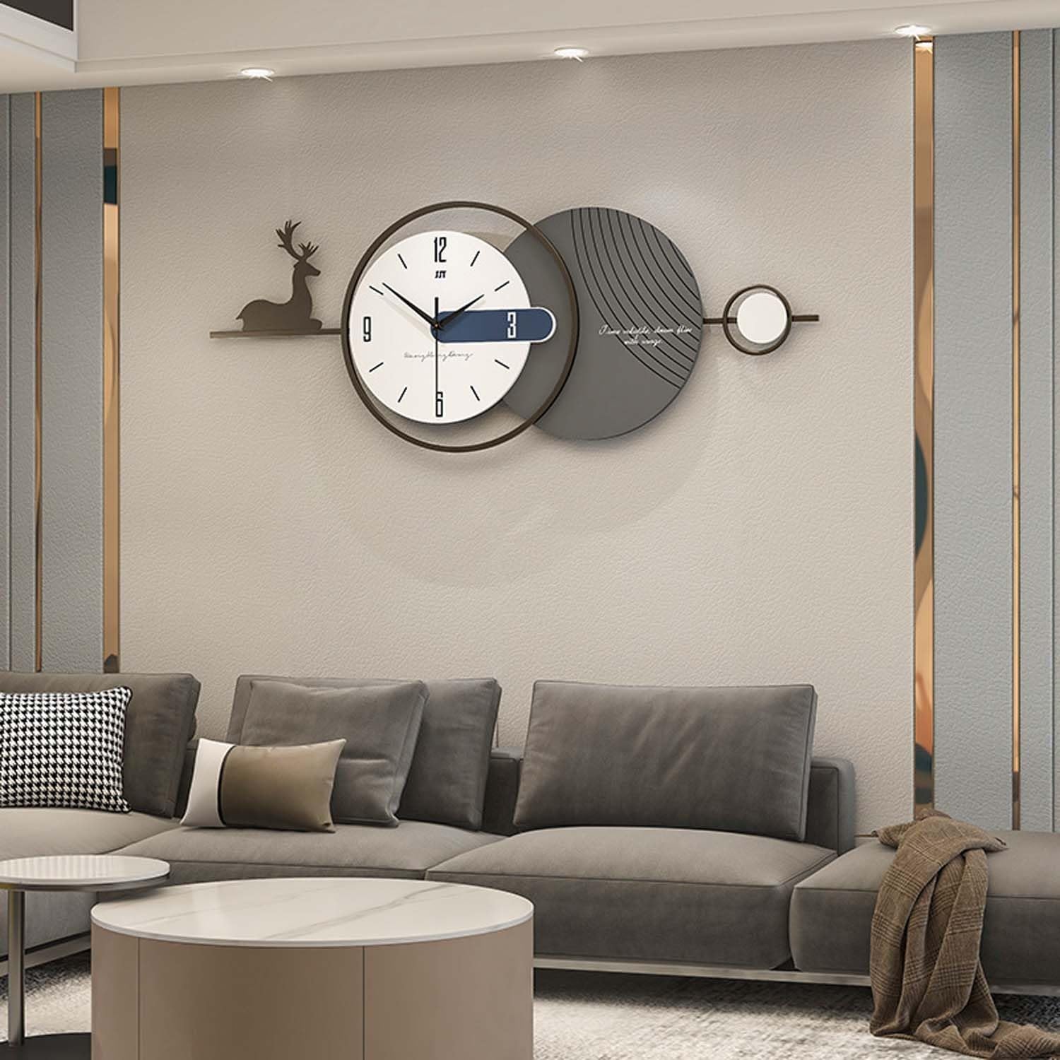 Modern Decorative Wall Clock | Silent Non-Ticking Creative Minimalist Numeral Clock for Living Room, Bedroom, Kitchen & Home Décor