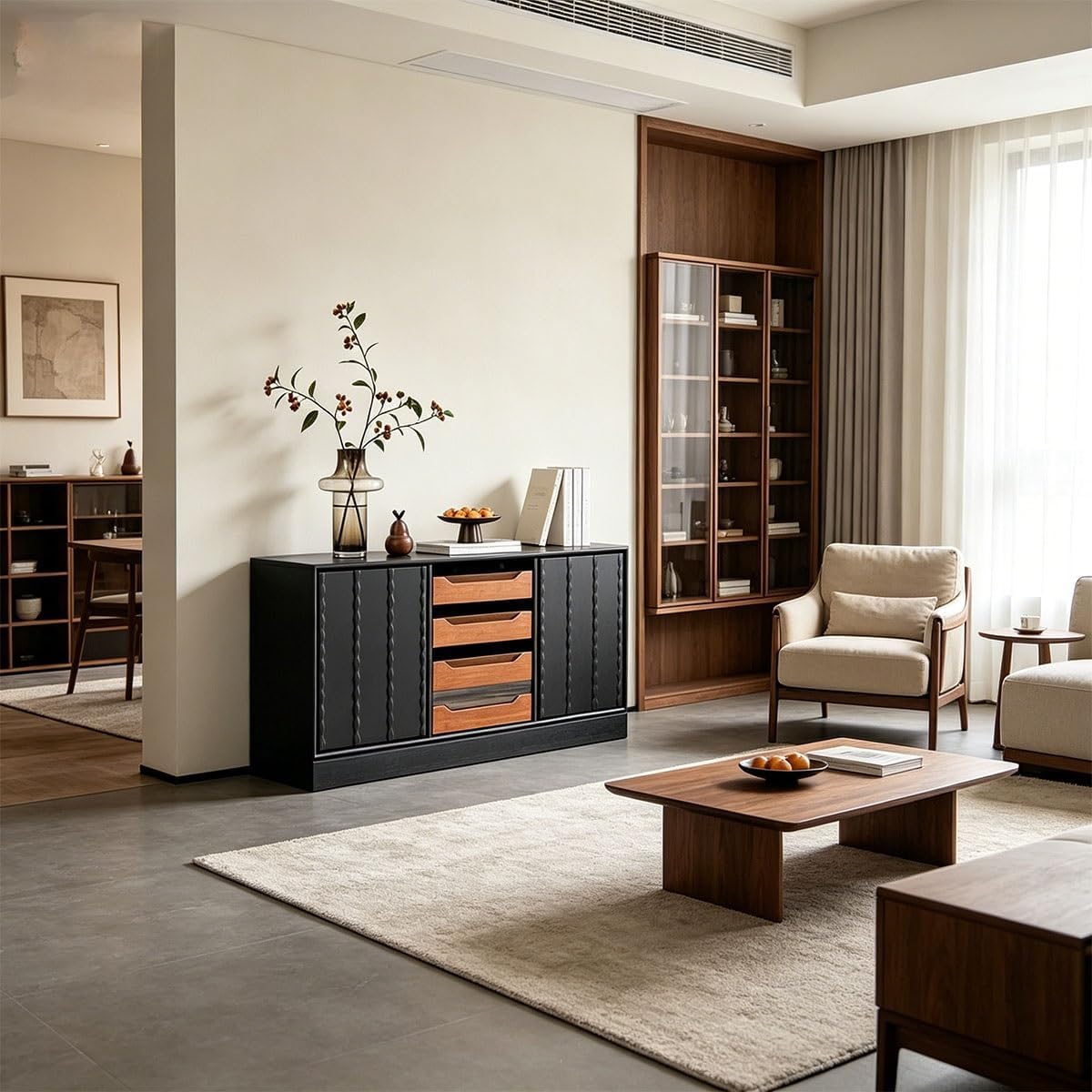 Modern Sideboard Storage Cabinet | Minimalist Entryway Organizer & Buffet Table for Living Room, Kitchen & Dining Room