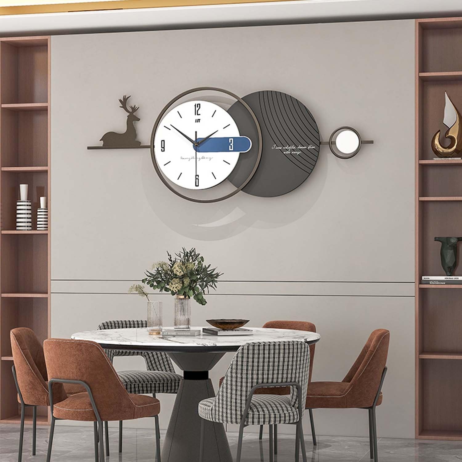 Modern Decorative Wall Clock | Silent Non-Ticking Creative Minimalist Numeral Clock for Living Room, Bedroom, Kitchen & Home Décor